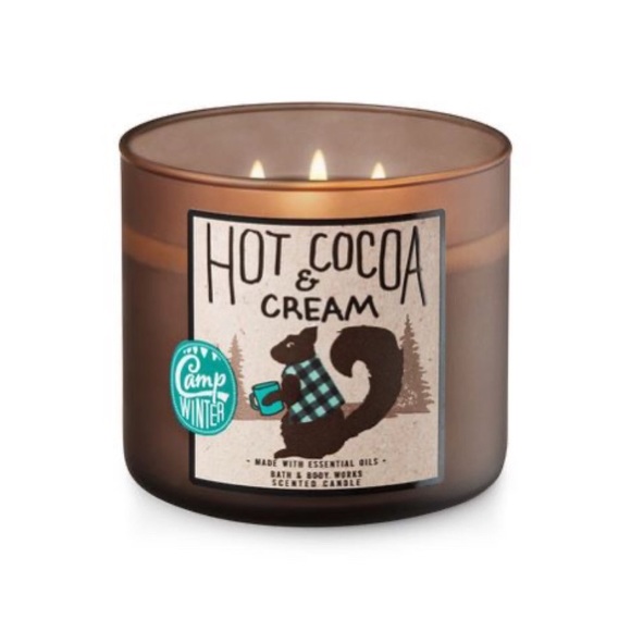 Bath & Body Works 3 Wick Candle Hot Cocoa & Cream